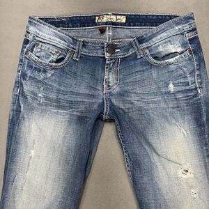 BKE Jeans Womens Sz 29x33.5 Blue Star Flare American Western Cowgirl Rodeo Denim